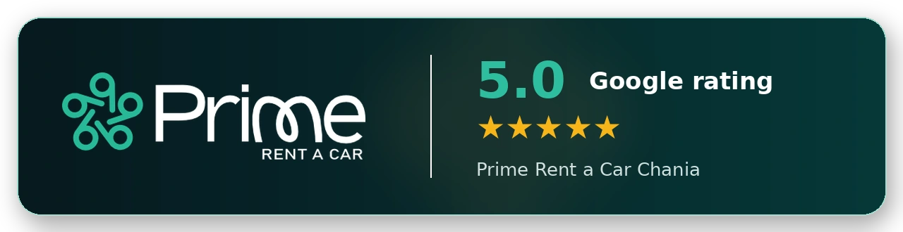 Prime Rent a Car Chania – 5.0 βαθμολογία στο Google